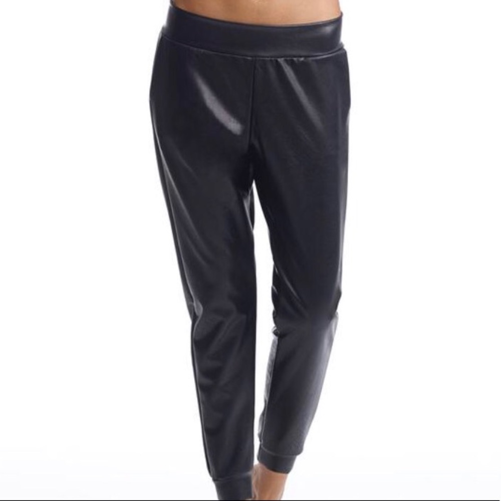 Commando black faux leather jogger